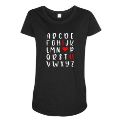 alphabet   abc i love you   romance valentine slog Maternity Scoop Neck T-shirt | Artistshot