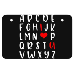 alphabet   abc i love you   romance valentine slog ATV License Plate | Artistshot
