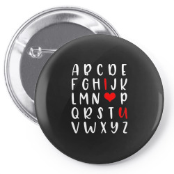 alphabet   abc i love you   romance valentine slog Pin-back button | Artistshot