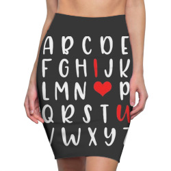alphabet   abc i love you   romance valentine slog Pencil Skirts | Artistshot