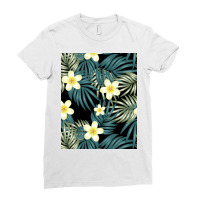 Tropical Flower Dark Pattern Ladies Fitted T-shirt | Artistshot