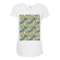 Greenery Palm Leaves Pattern Maternity Scoop Neck T-shirt | Artistshot