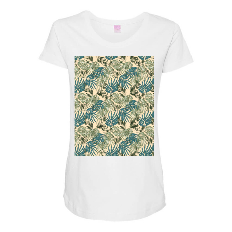 Greenery Palm Leaves Pattern Maternity Scoop Neck T-shirt by Visudylic Creations | Artistshot