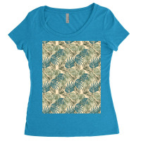 Greenery Palm Leaves Pattern Women's Triblend Scoop T-shirt | Artistshot