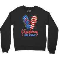 Funny American Flag Flip Flops Xmas Lights Christmas In July Tank Top Crewneck Sweatshirt | Artistshot