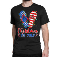 Funny American Flag Flip Flops Xmas Lights Christmas In July Tank Top Classic T-shirt | Artistshot