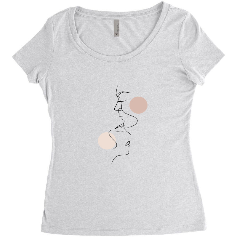 Love Line Art Illustration Women's Triblend Scoop T-shirt by AlmaidaArt | Artistshot