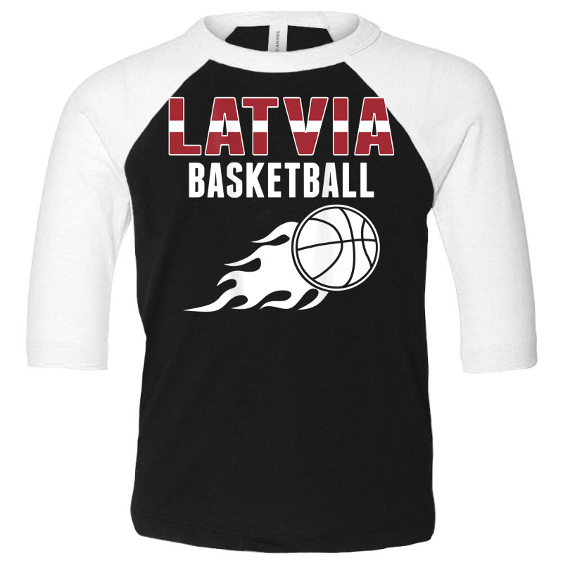 Latvia Basketball Fans Jersey   Latvian Flag Summer Sports T Shirt Toddler 3/4 Sleeve Tee | Artistshot