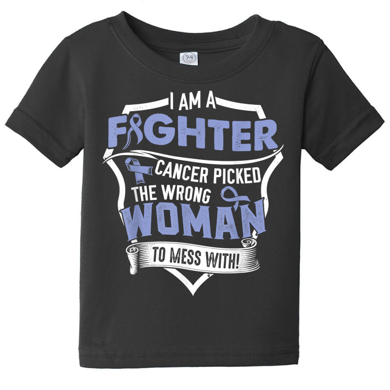 I Am A Fighter  Esophageal Cancer Awareness Supporter Ribbon T Shirt Baby Tee by abrellkfhanog8 | Artistshot