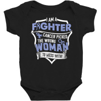 I Am A Fighter  Esophageal Cancer Awareness Supporter Ribbon T Shirt Baby Bodysuit | Artistshot