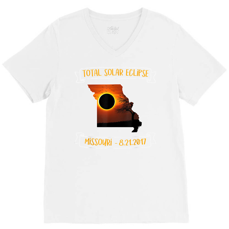 All American Total Solar Eclipse 2017 Missouri T Shirt V-Neck Tee by marshall0976 | Artistshot