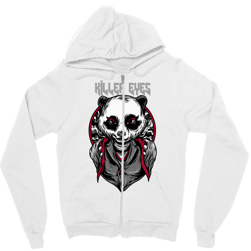 Killer Eyes Panda Zipper Hoodie by marceliana | Artistshot