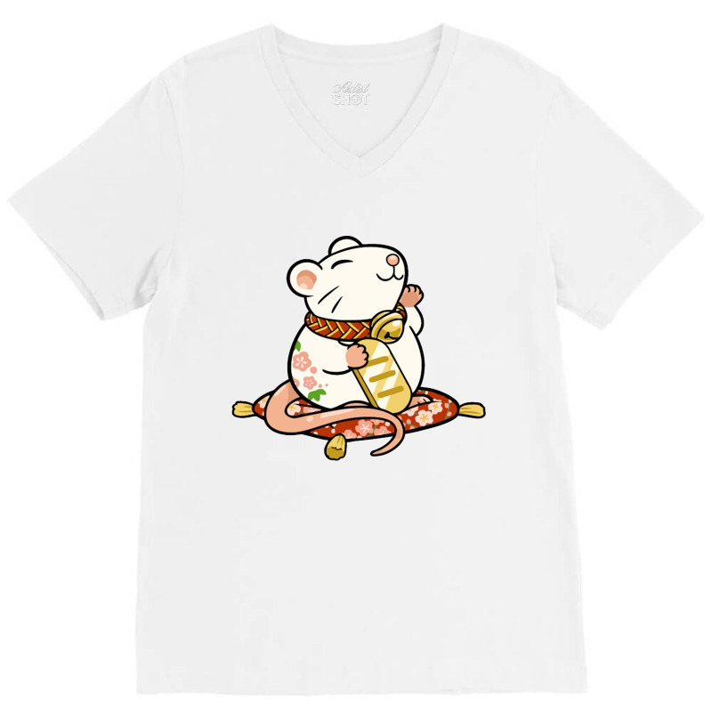 Lucky Rat V-Neck Tee by marceliana | Artistshot