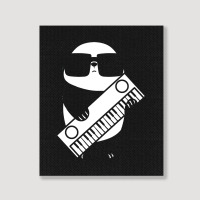 Keyboard Musician T  Shirt Synthesizer Keyboard Instrument Panda T  Sh Portrait Canvas Print | Artistshot