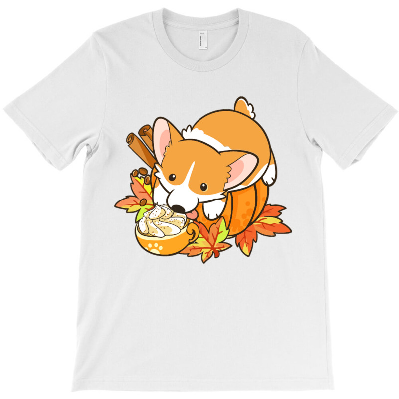 Pumpkin Spice Corgi T-Shirt by marceliana | Artistshot