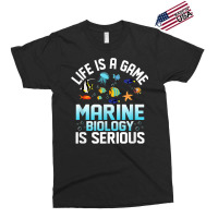 Life Is A Game Marine Biology Is Serious Ocean Student Sea T Shirt Exclusive T-shirt | Artistshot