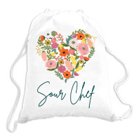 Sour Chef Job Pride Best Sour Chef Mother's Day Floral Heart T Shirt Drawstring Bags | Artistshot