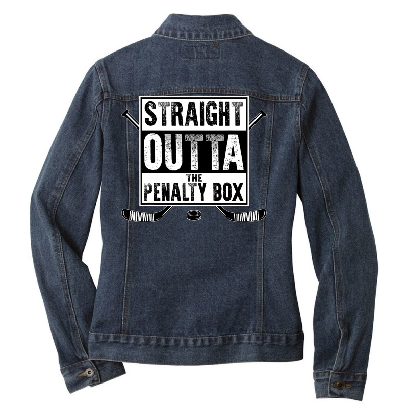 Ice Hockey Player Gift Straight Outta The Penalty Box Shirt T Shirt Ladies Denim Jacket by nhan0105 | Artistshot