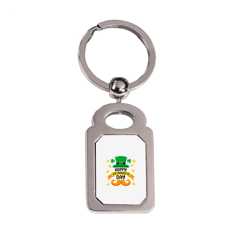 Hoppy St. Paddy's Day  Beard Cute St Patrick Day Silver Rectangle Keychain | Artistshot