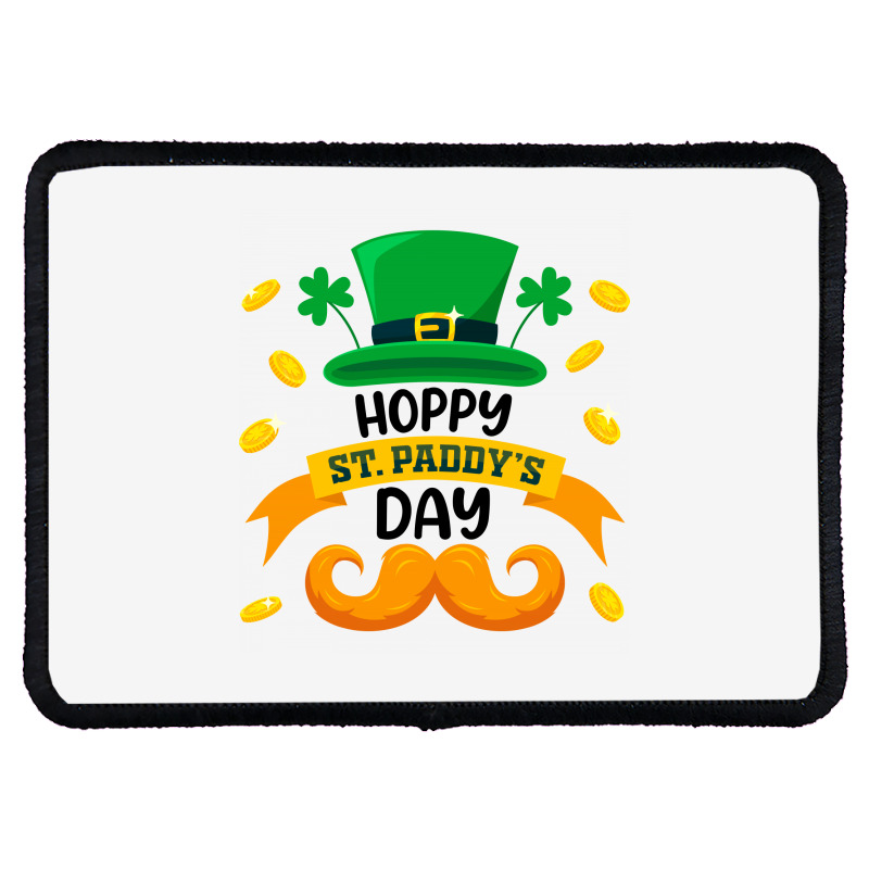 Hoppy St. Paddy's Day  Beard Cute St Patrick Day Rectangle Patch | Artistshot