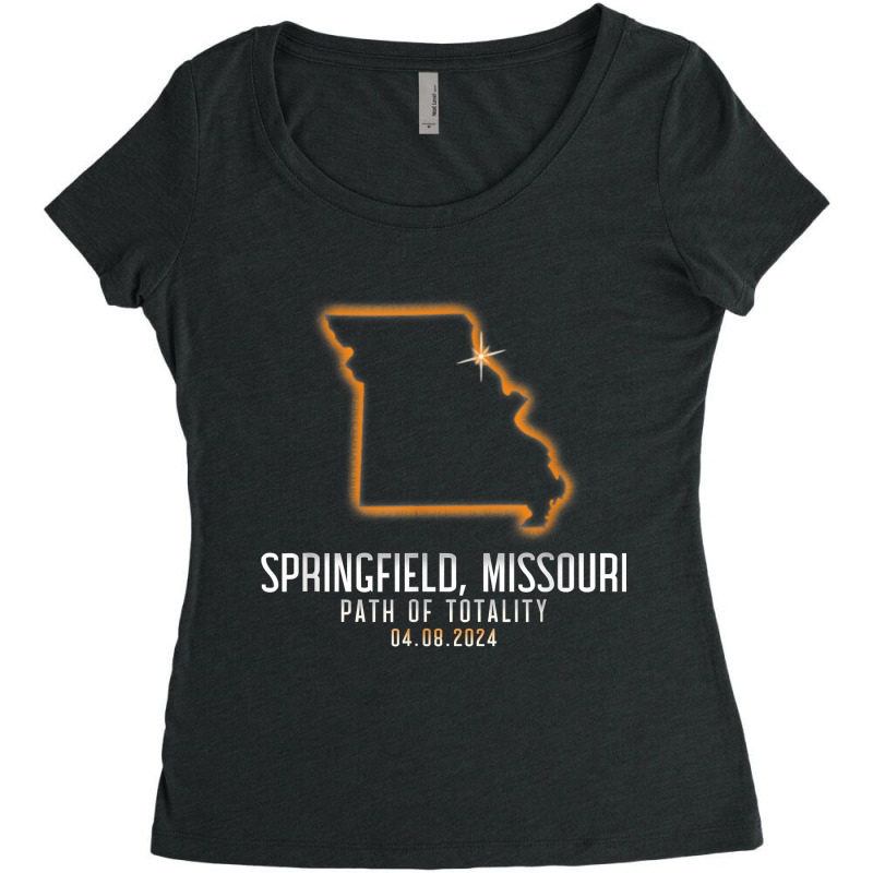 Springfield Missouri Totality 4.8.24 Total Solar Eclipse T Shirt Women's Triblend Scoop T-shirt by hollymu | Artistshot