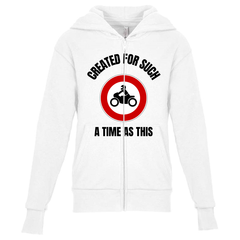 Created For Such A Time As This Delivery Motorcycle (2) Youth Zipper Hoodie by Favorite | Artistshot