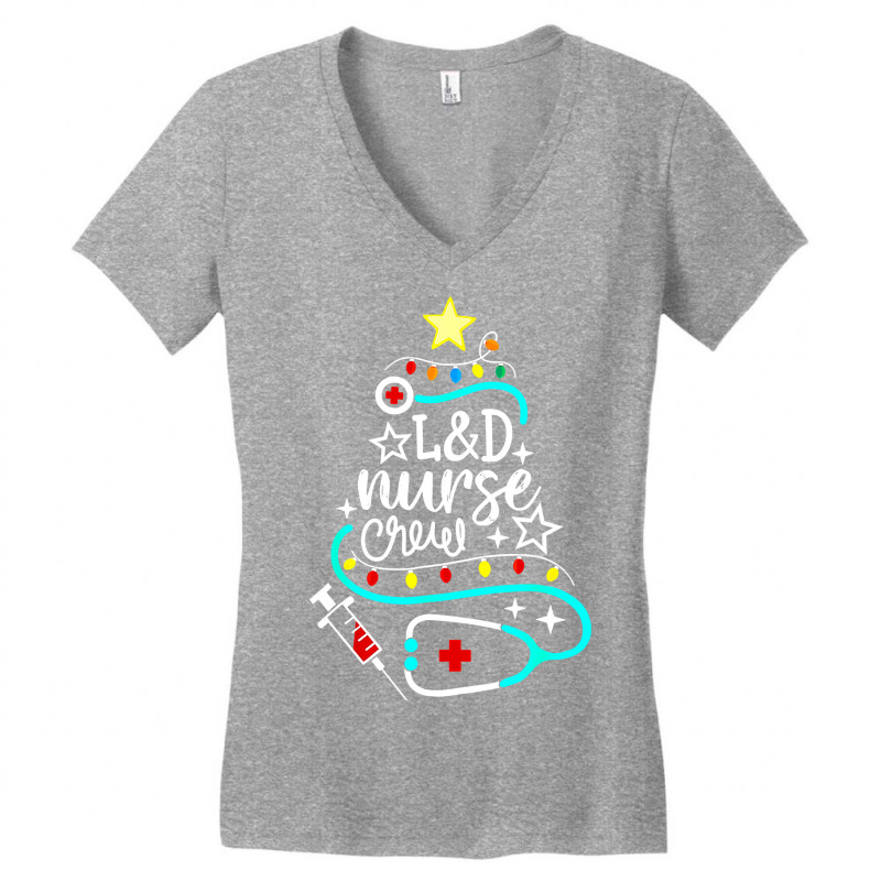 Nurse Crew Merry Christmas Labor And Delivery Nursing Xmas T Shirt Women's V-Neck T-Shirt by longduong89 | Artistshot