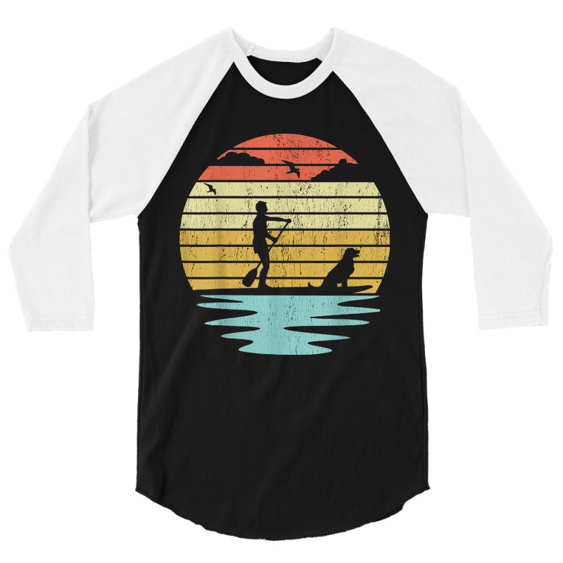 Stand Up Paddle Board Sup Dog Boarding Retro Water Sports T Shirt 3/4 Sleeve Shirt | Artistshot