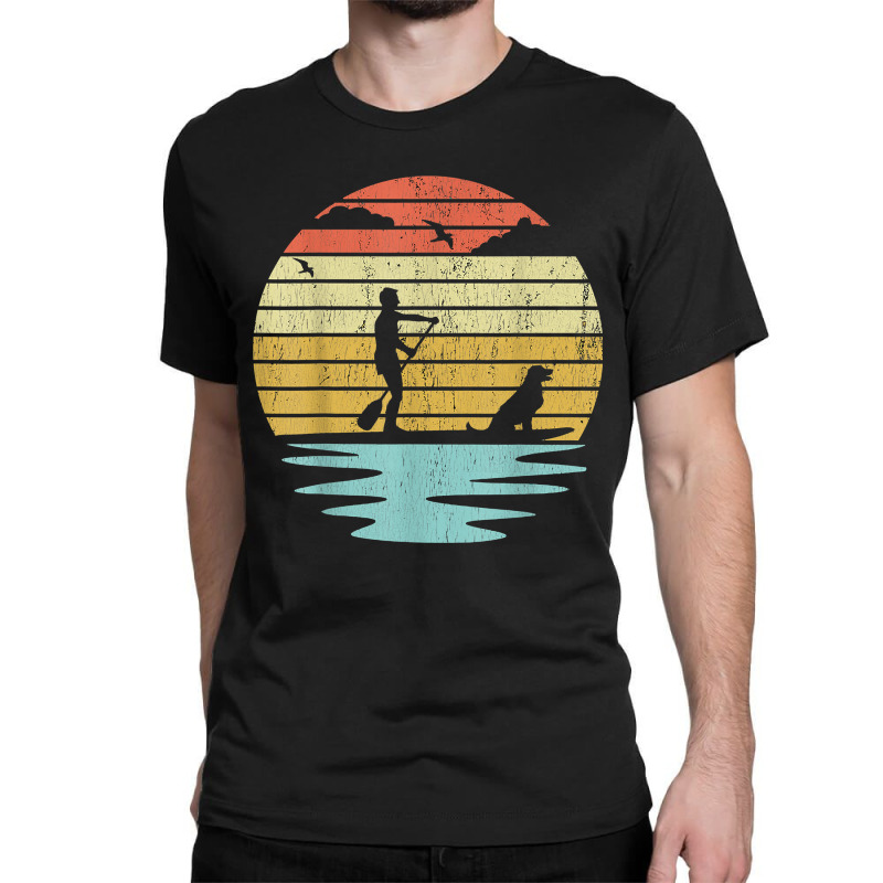 Stand Up Paddle Board Sup Dog Boarding Retro Water Sports T Shirt Classic T-shirt | Artistshot