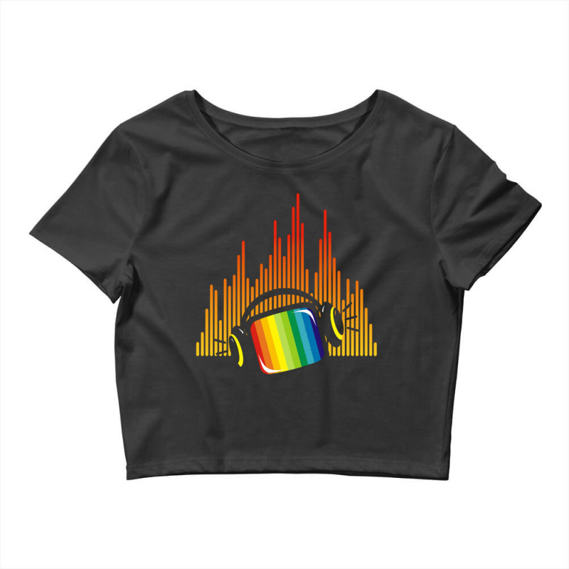 Headphones Tv Music Colorful Crop Top by BealArt | Artistshot