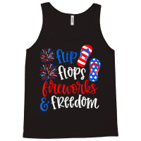 Funny Flip Flops Fireworks And Freedom 4th Of July Us Flag T Shirt Tank Top | Artistshot