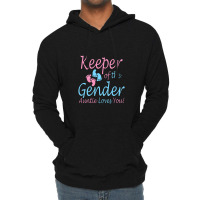 Keeper Of The Gender Auntie Gender Reveal Party Idea Lightweight Hoodie | Artistshot