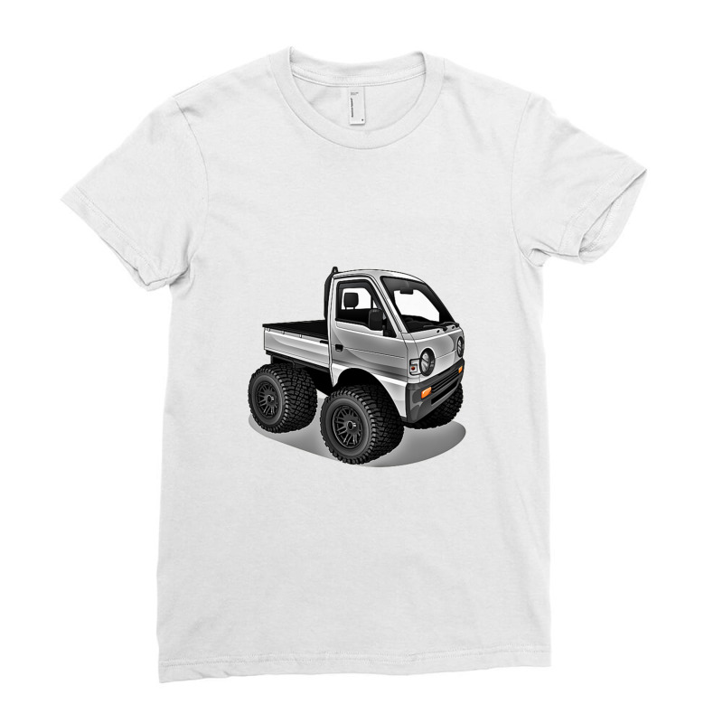 Kei Truck Chibi Cartoon Mini Truck Premium Ladies Fitted T-Shirt by pancingiwak | Artistshot