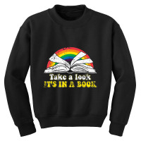 Love Reading Love Rainbows Gift Retro Rainbow Youth Sweatshirt | Artistshot