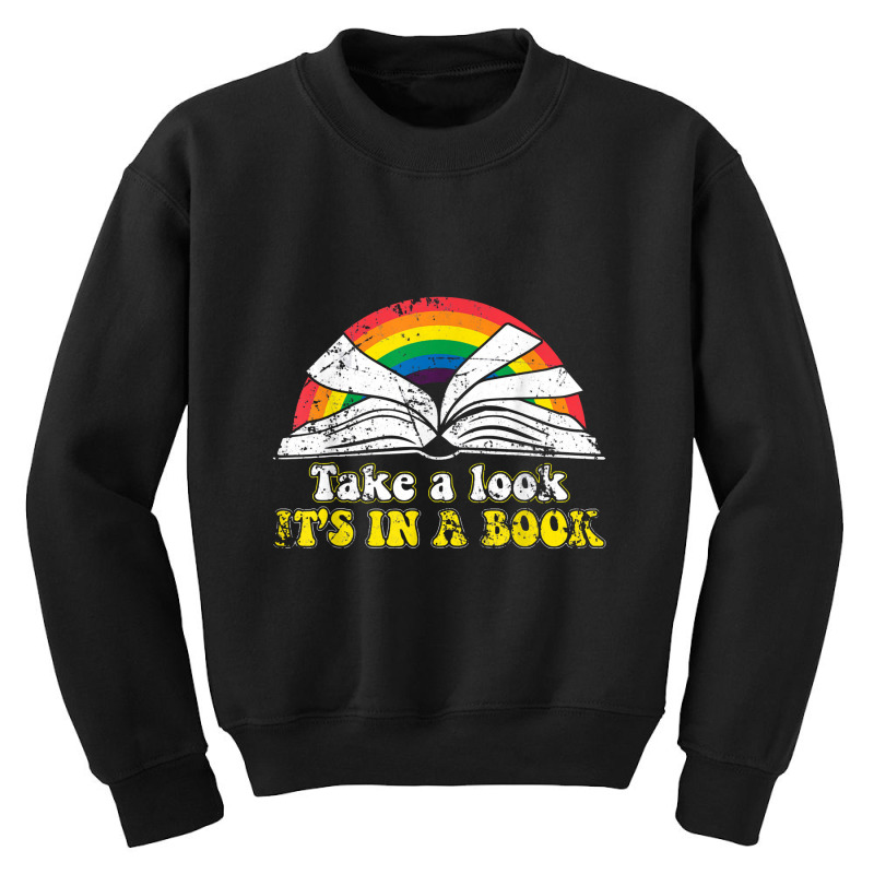 Love Reading Love Rainbows Gift Retro Rainbow Youth Sweatshirt by jabaludden | Artistshot