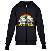 Love Reading Love Rainbows Gift Retro Rainbow Youth Zipper Hoodie | Artistshot