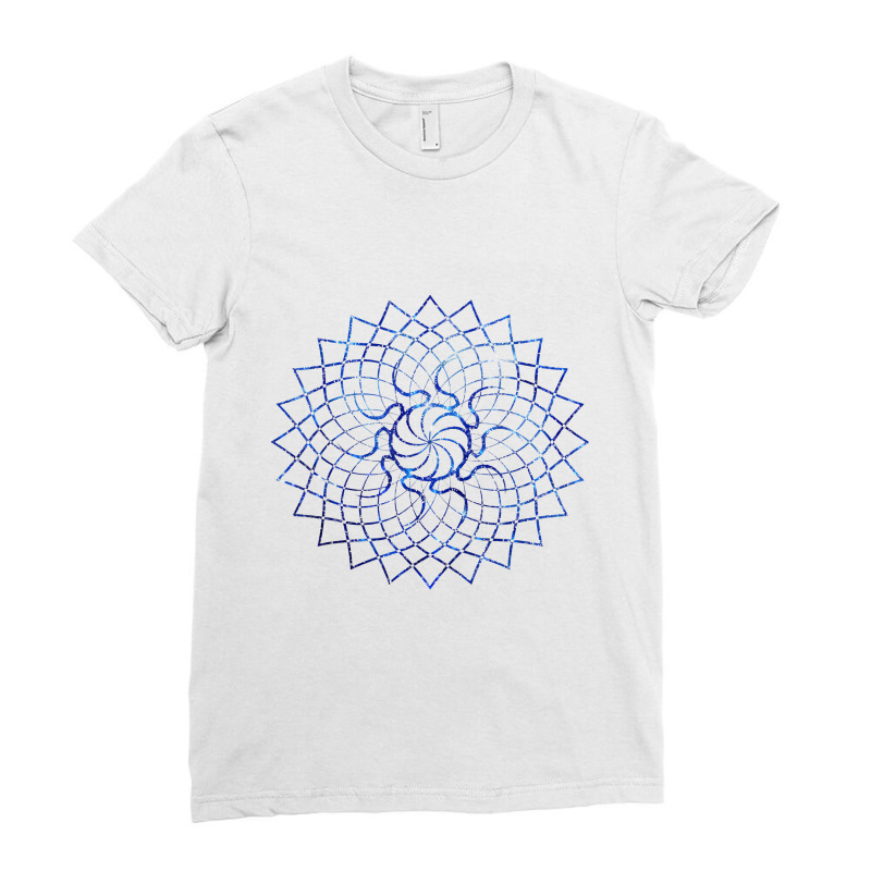 Mandala Geometry Sacred Fractal Art Yoga Mantra Good Vibe Ladies Fitted T-Shirt by jabaludden | Artistshot