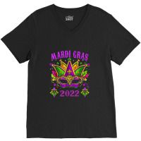 Mardi Gras Costume Mask Design Mardi Gras 2022 V-neck Tee | Artistshot