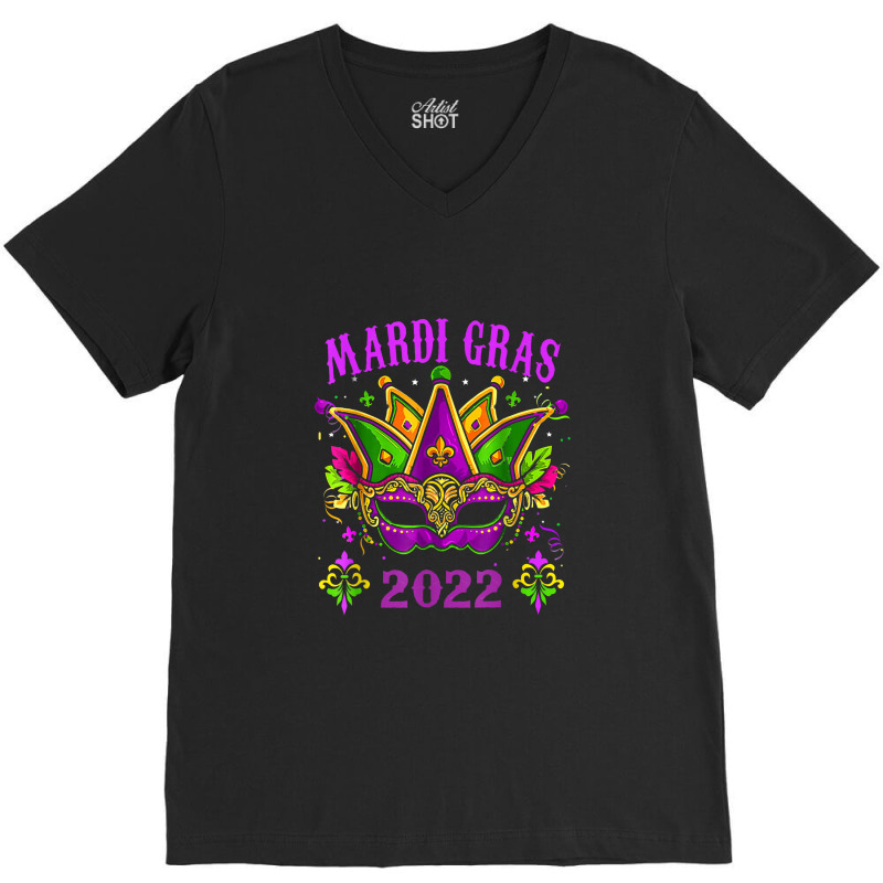 Mardi Gras Costume Mask Design Mardi Gras 2022 V-neck Tee | Artistshot