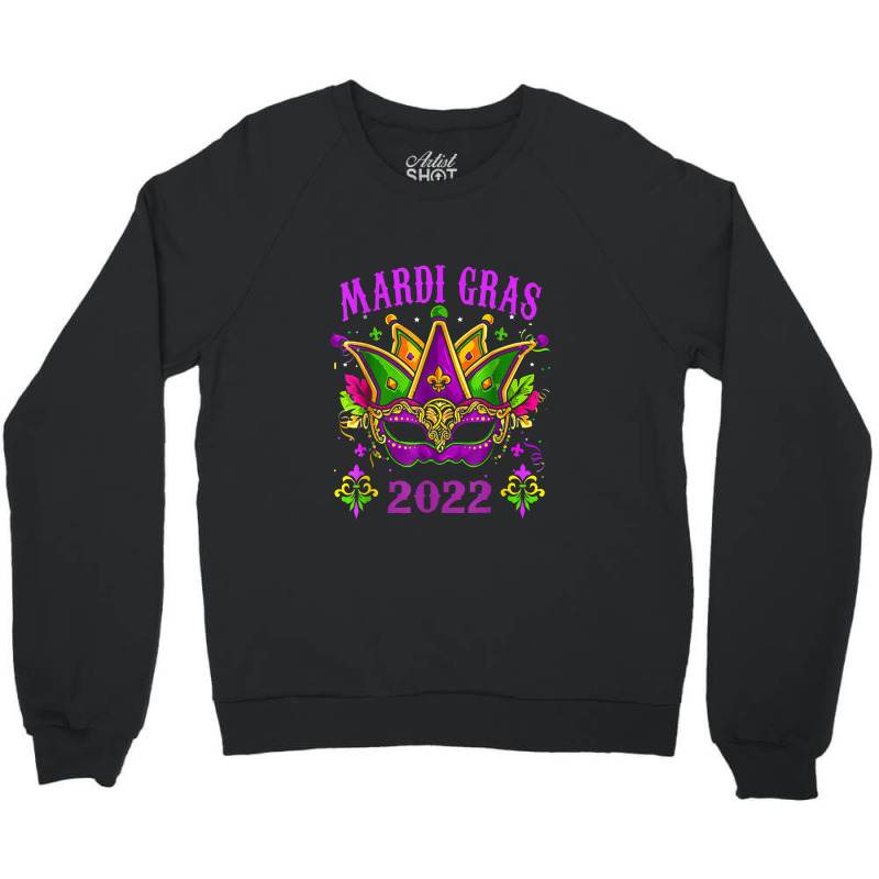 Mardi Gras Costume Mask Design Mardi Gras 2022 Crewneck Sweatshirt | Artistshot