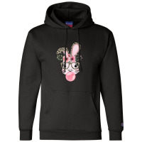 Leopard Print Rabbit Bunny Blowing Bubble Gum Easter Day Champion Hoodie | Artistshot