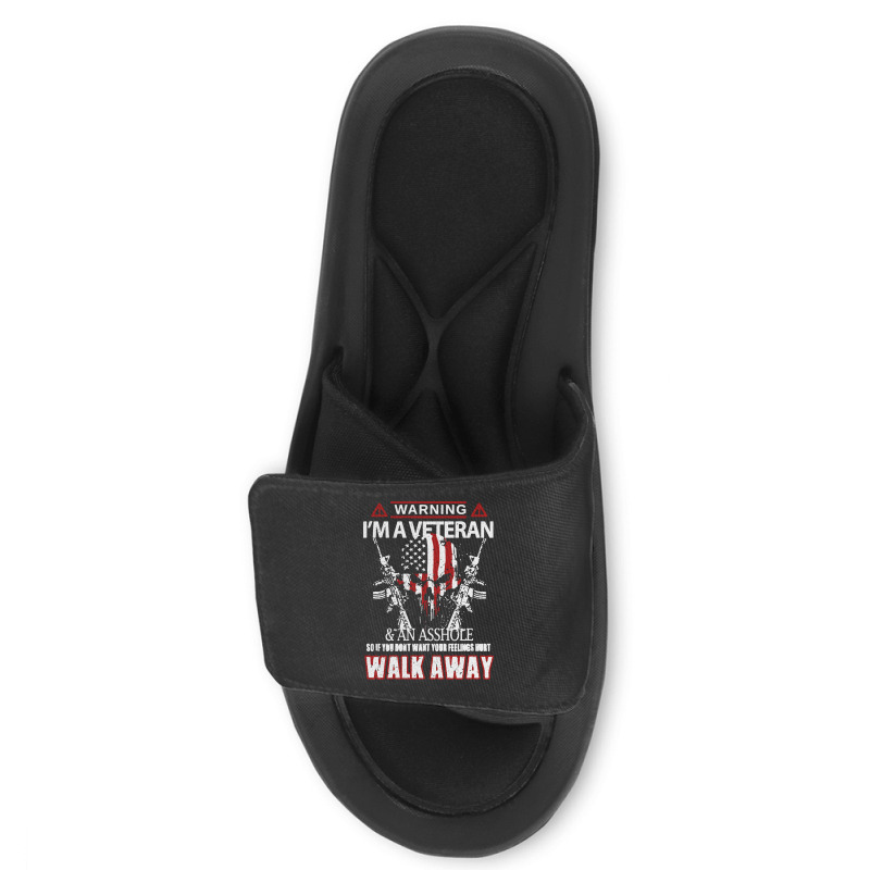 Veteran Warning I'm A Veteran Slide Sandal | Artistshot