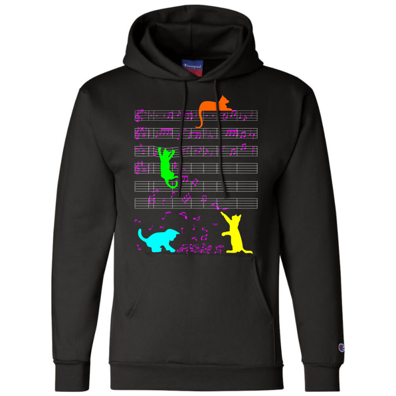 Cute Cat Kitty Music Notes Diversity Musician Clef T Shirt Champion Hoodie by thutrang92 | Artistshot