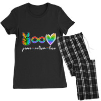 Peace Autism Love Infinity Symbol Autism Awareness T Shirt Women's Pajamas Set | Artistshot