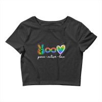 Peace Autism Love Infinity Symbol Autism Awareness T Shirt Crop Top | Artistshot