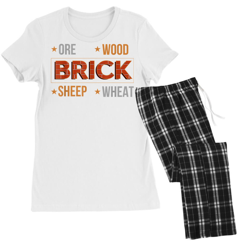 Ore Wood Brick Sheep Wheat Settlers Board Game T Shirt Women's Pajamas Set by hollymu | Artistshot