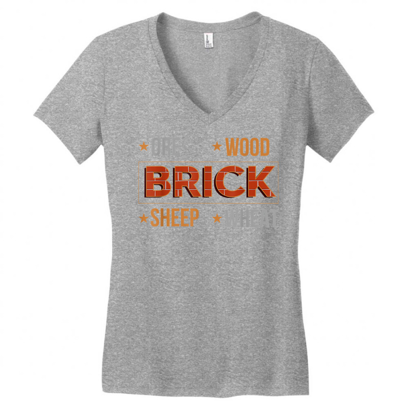 Ore Wood Brick Sheep Wheat Settlers Board Game T Shirt Women's V-Neck T-Shirt by hollymu | Artistshot