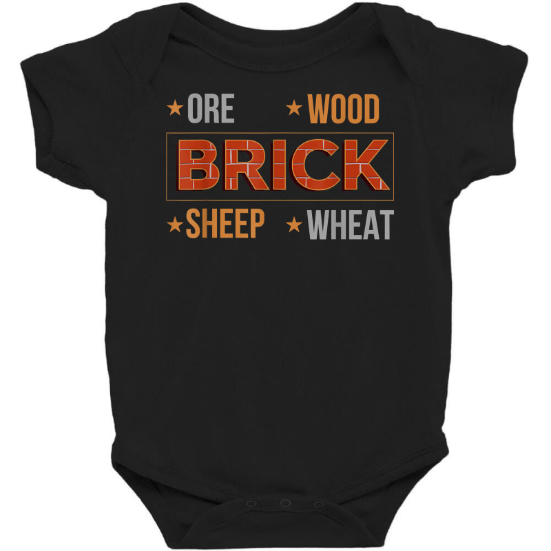 Ore Wood Brick Sheep Wheat Settlers Board Game T Shirt Baby Bodysuit by hollymu | Artistshot