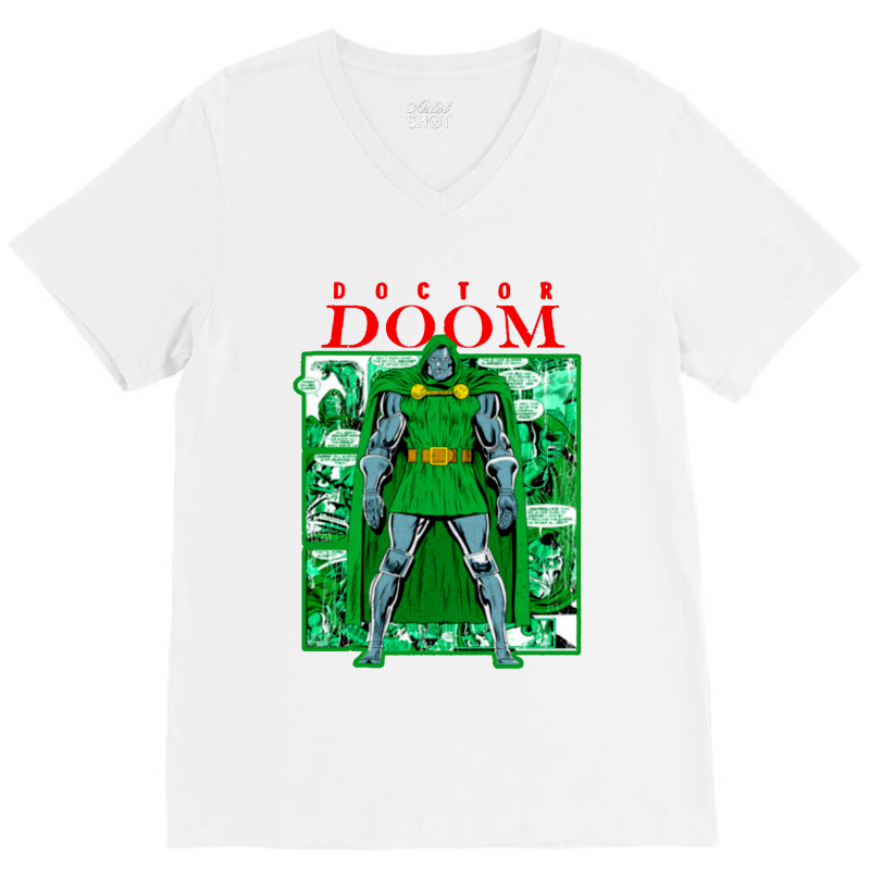 Dr Doom V-Neck Tee by atereabag | Artistshot