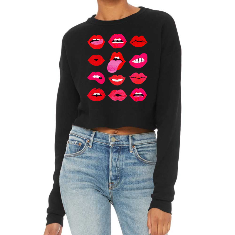 Lips Of Love Cropped Sweater | Artistshot